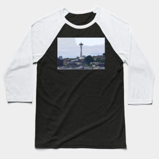 Gold Topped Space Needle Baseball T-Shirt